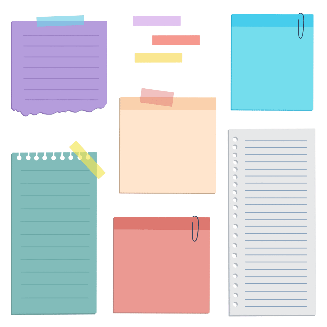 Sticky note page clipart background