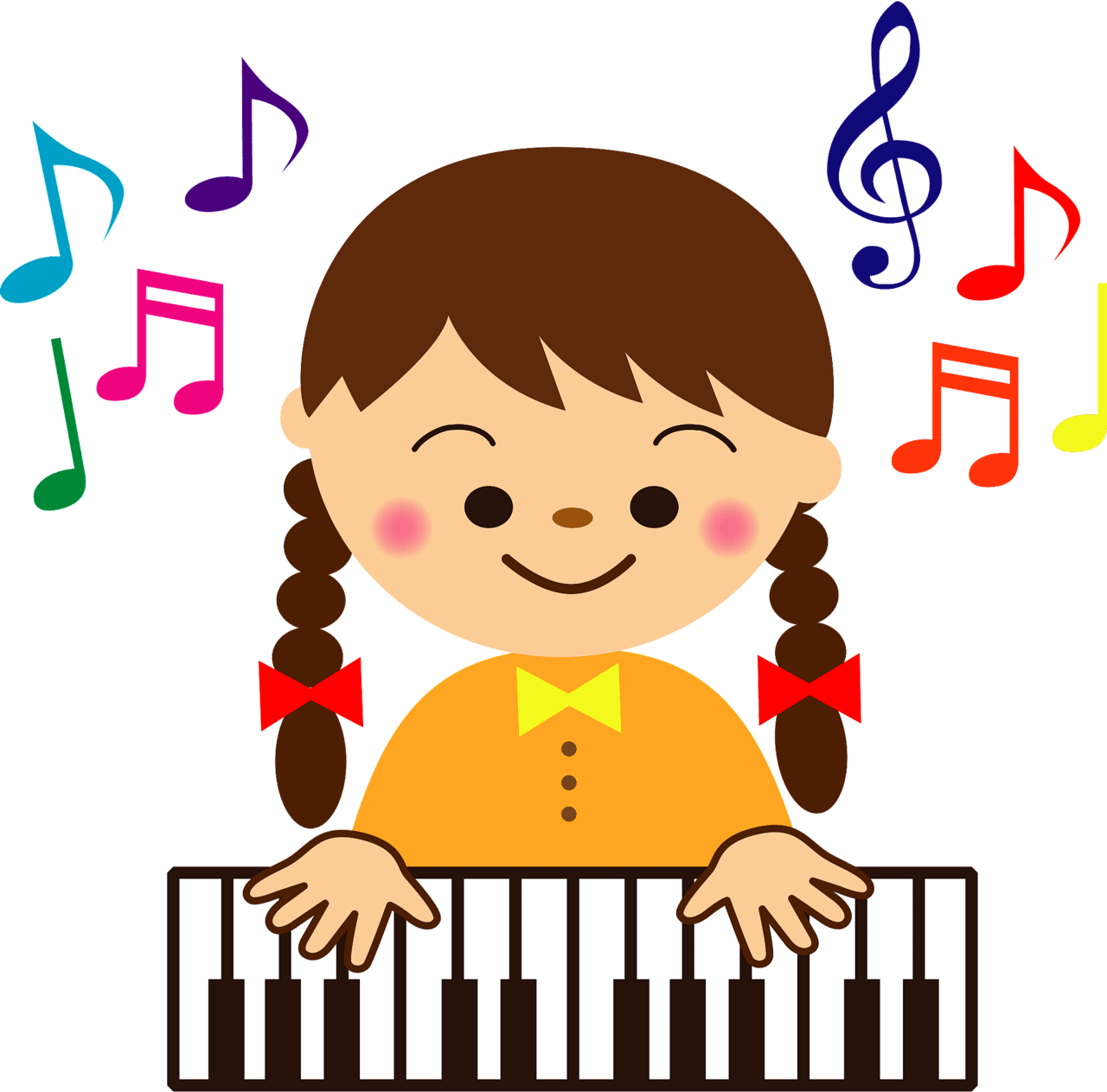 Girl is play ing piano vector clipart images
