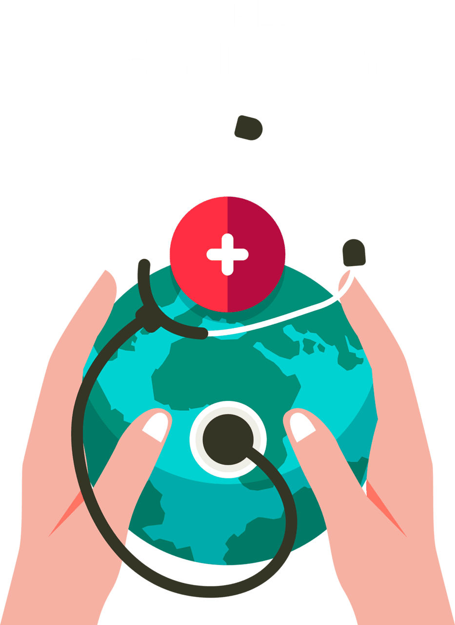 World health day with heart vector image clipart