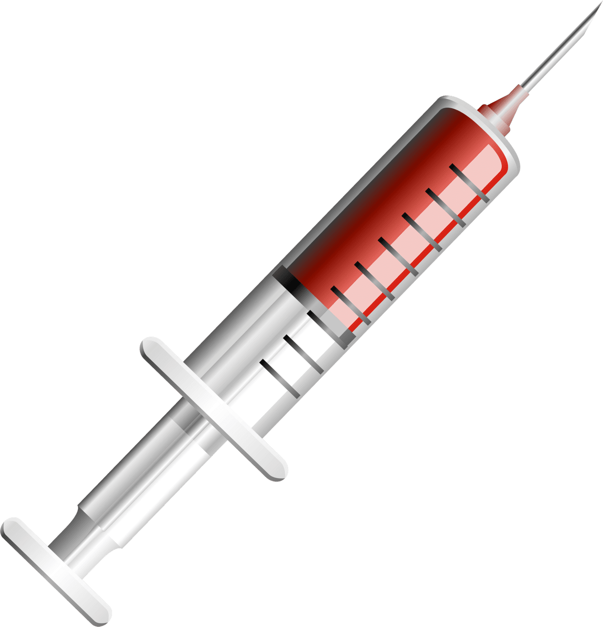 Syringe red clipart large size image