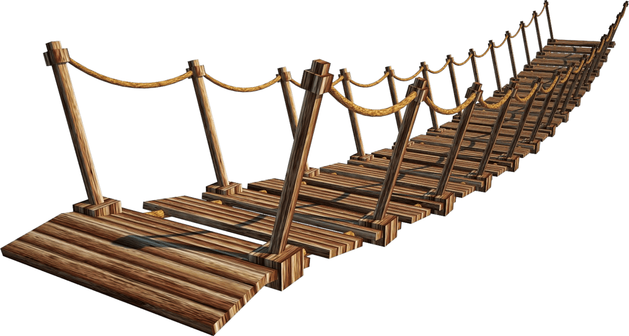 Rope wooden bridge image for draw clipart