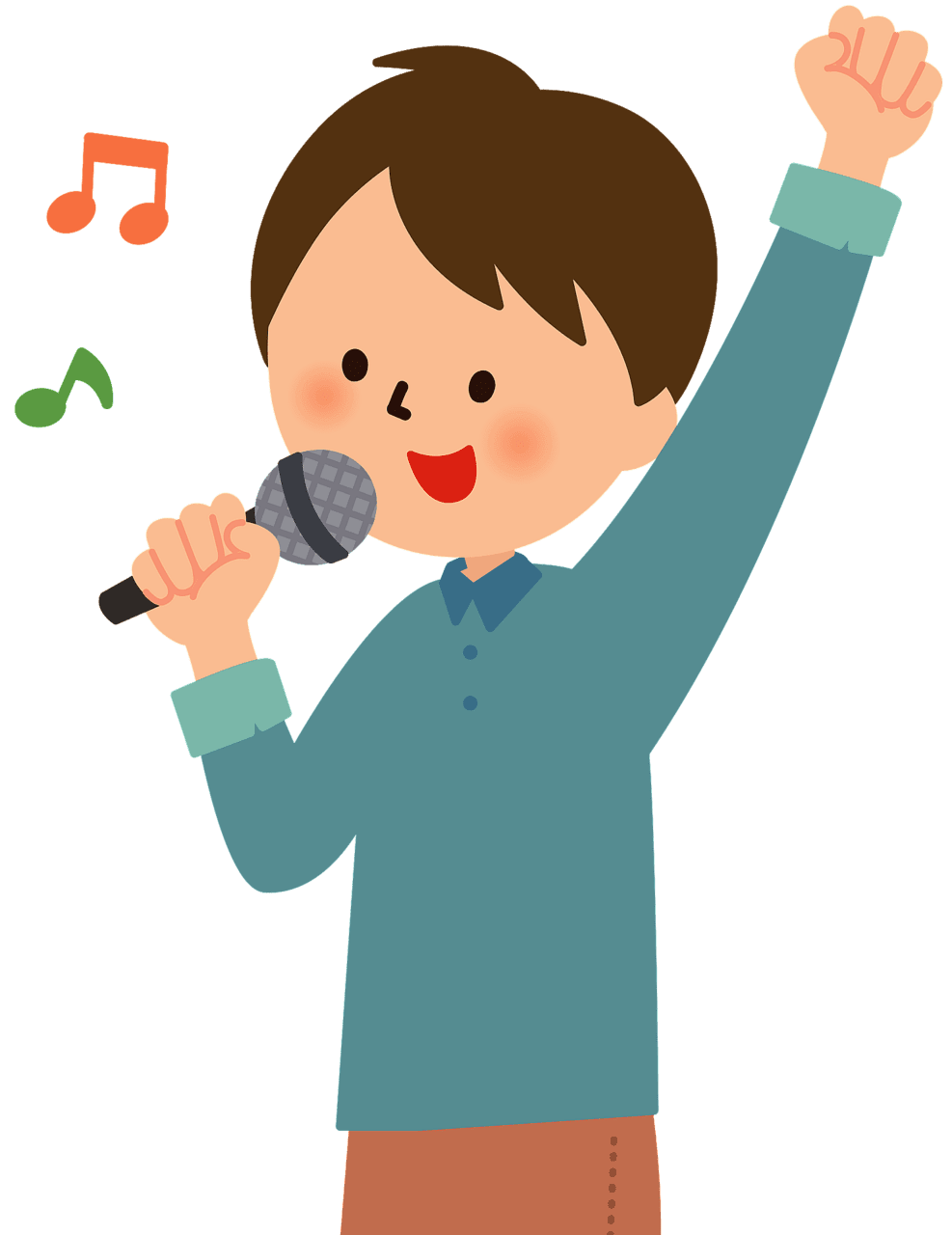 Man is singing karaoke vector clipart images