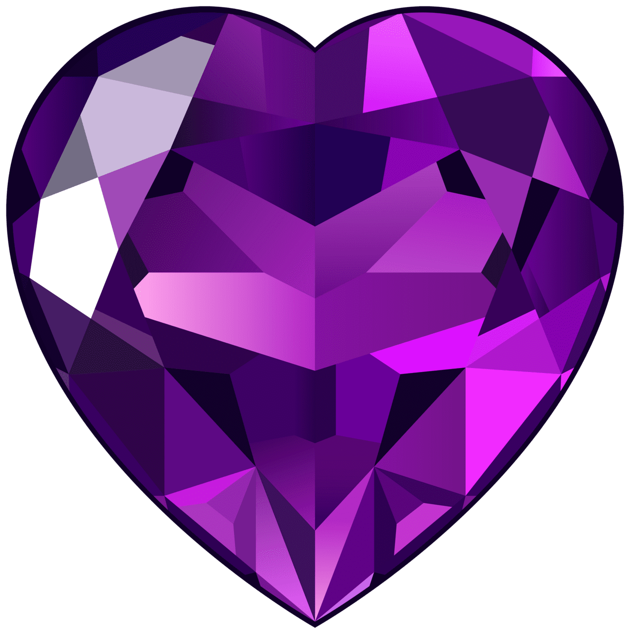 Jewelry purple heart clipart in symbol transparent