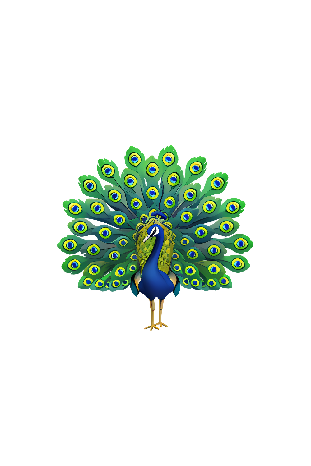 Peacock emoji clipart vector