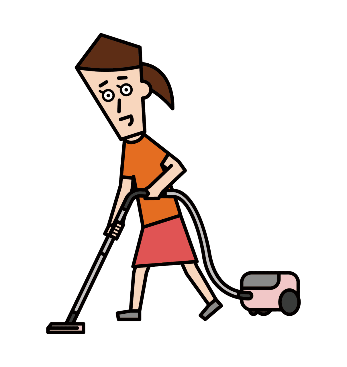 Of woman using vacuum cleaner clipart transparent