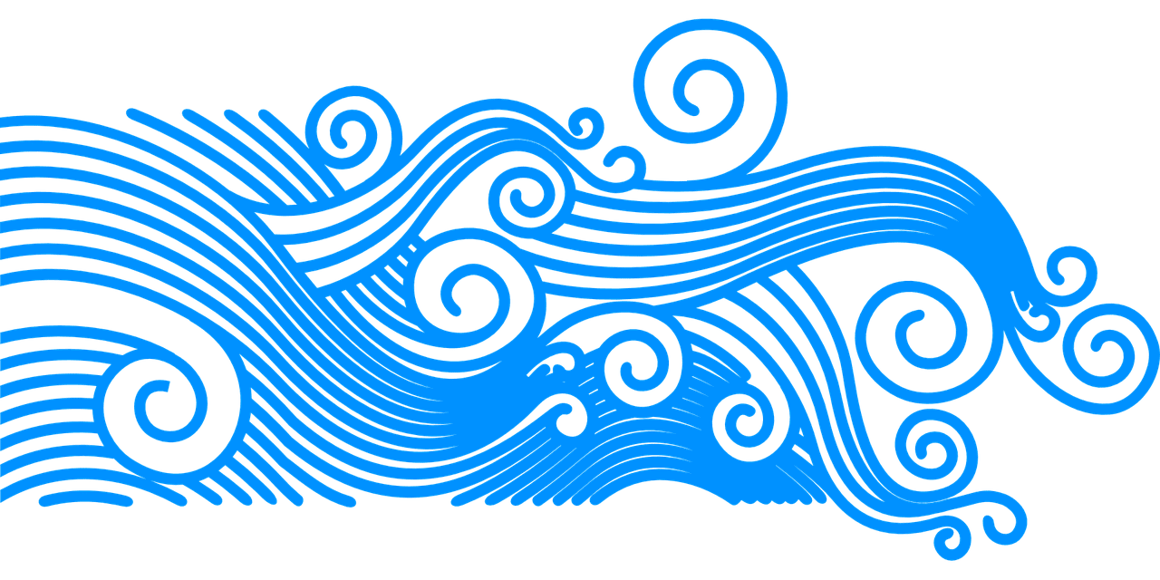 Ocean waves wave pattern summer vector graphic clipart