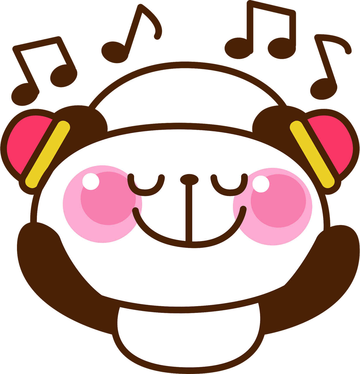 Giant panda is listening to music vector clipart images