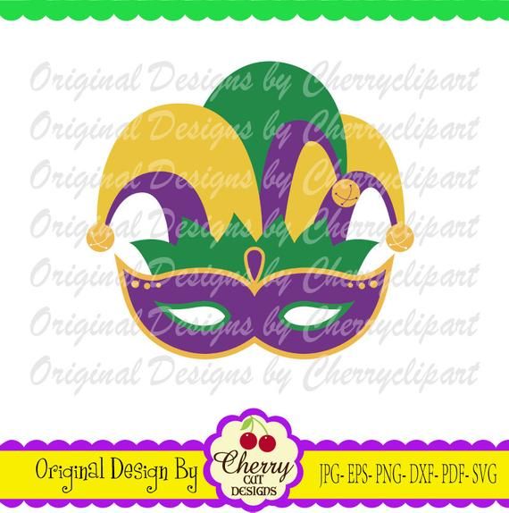 Mardi gras jester mask carnival silhouette cut mg etsy clipart picture