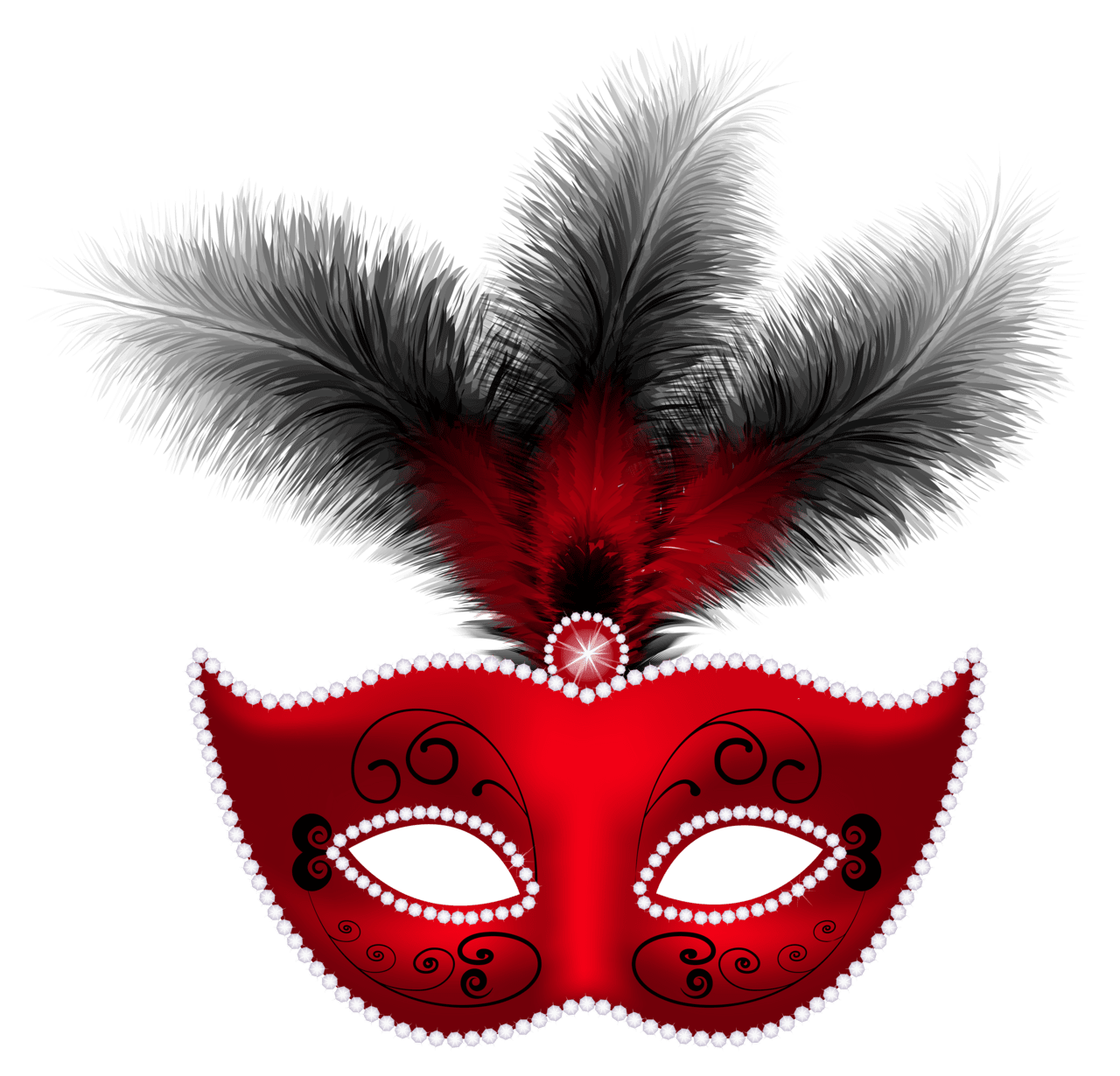 Mardi gras ball carnival masquerade mask feather clipart vector