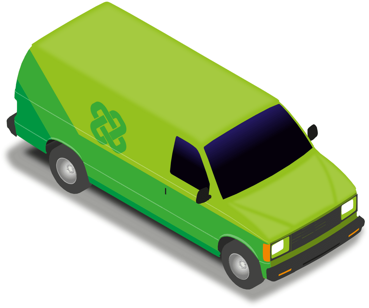 Green van vector clipart images