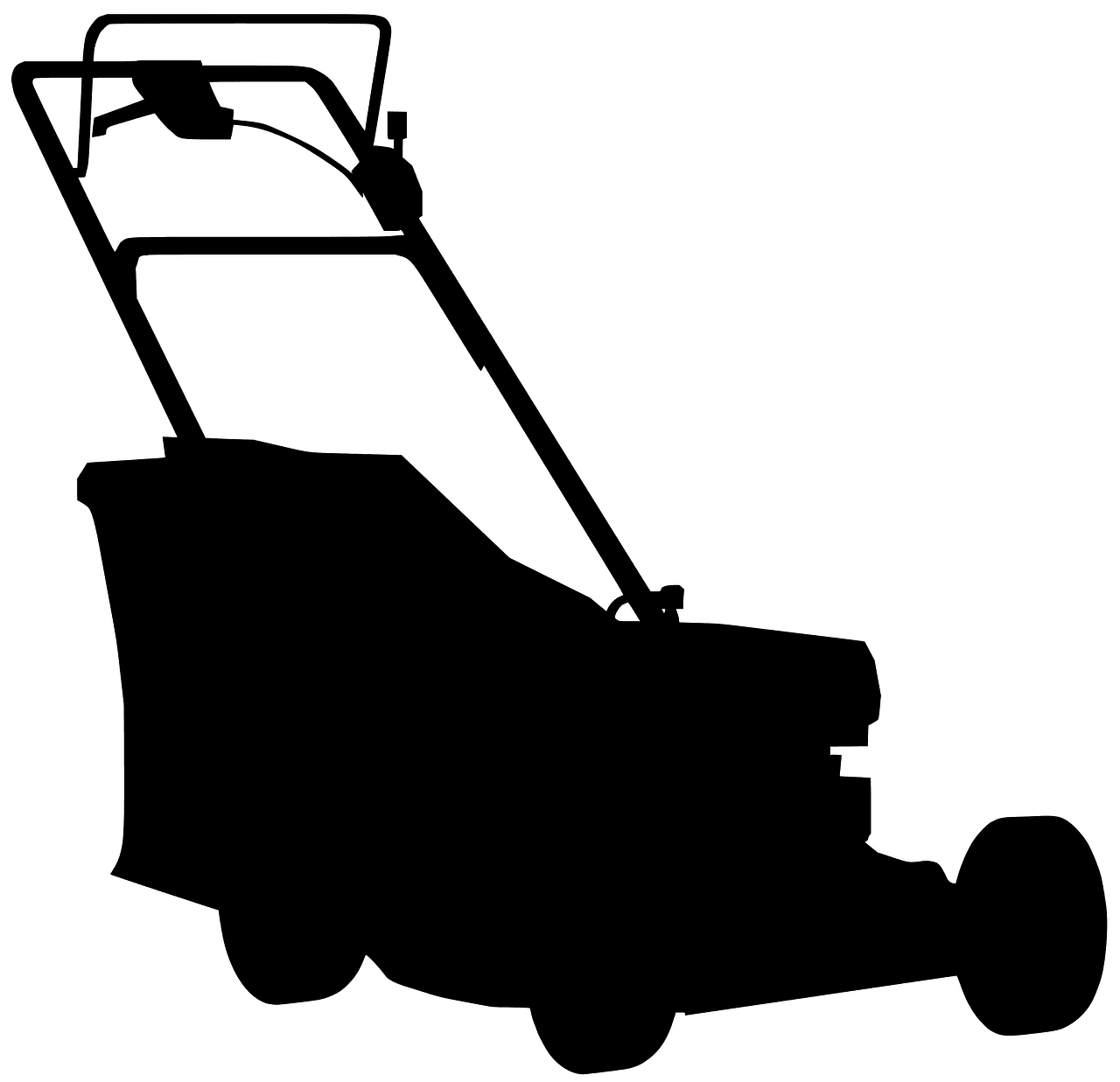 Lawn mower vector silhouettes clipart