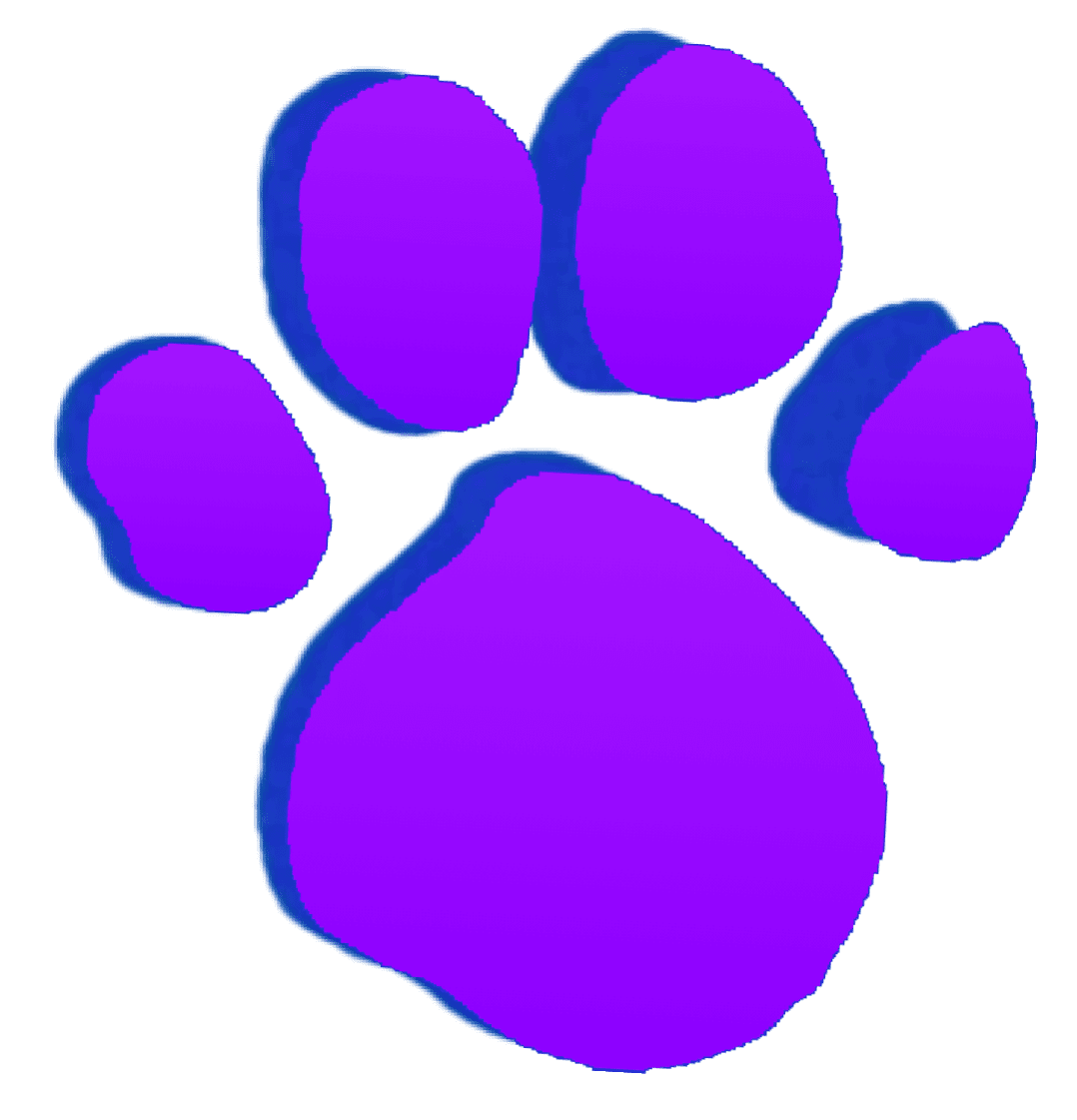 Blue and minnie paw prints clipart image