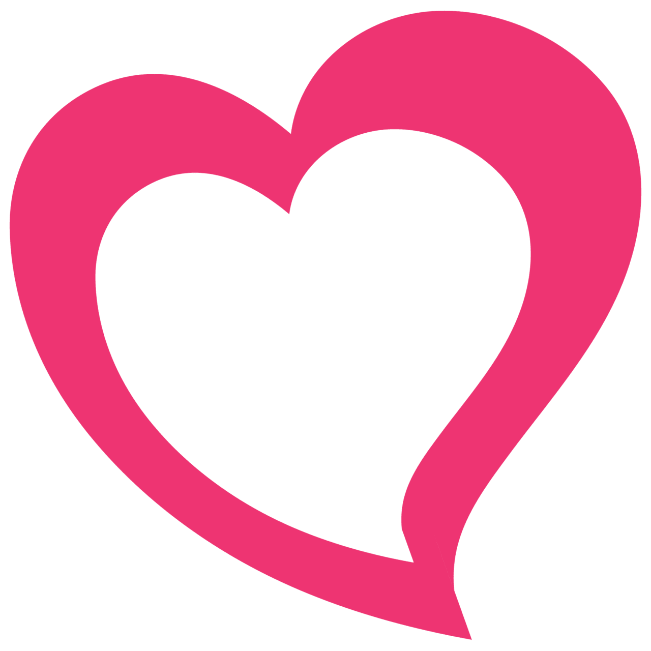 Heart outline page clipart picture