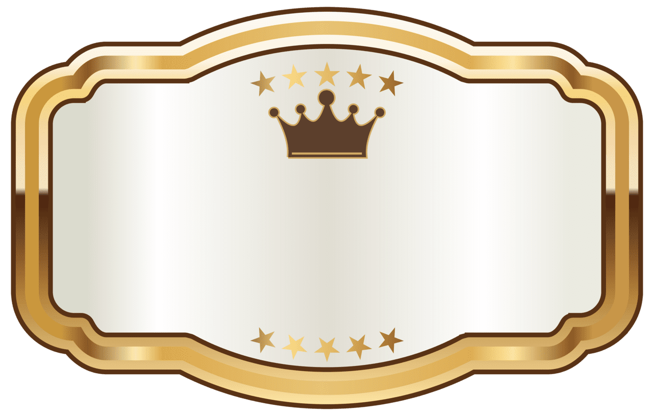 Princess crown white label with gold clipart image