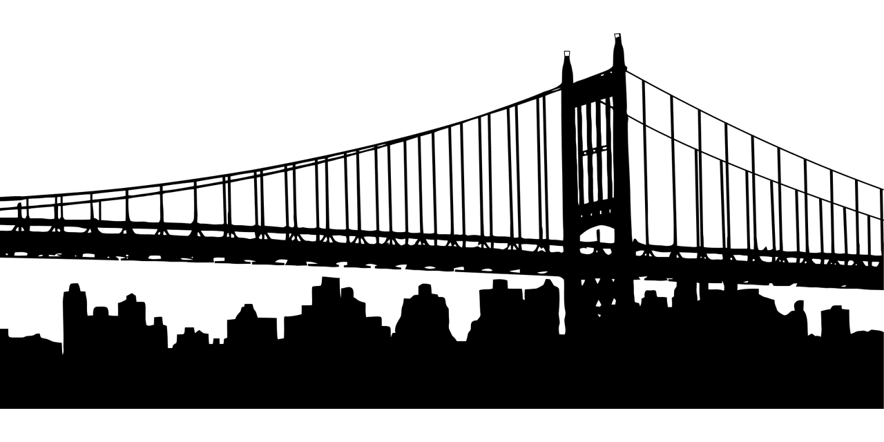 Bridge new york silhouette vector graphic clipart