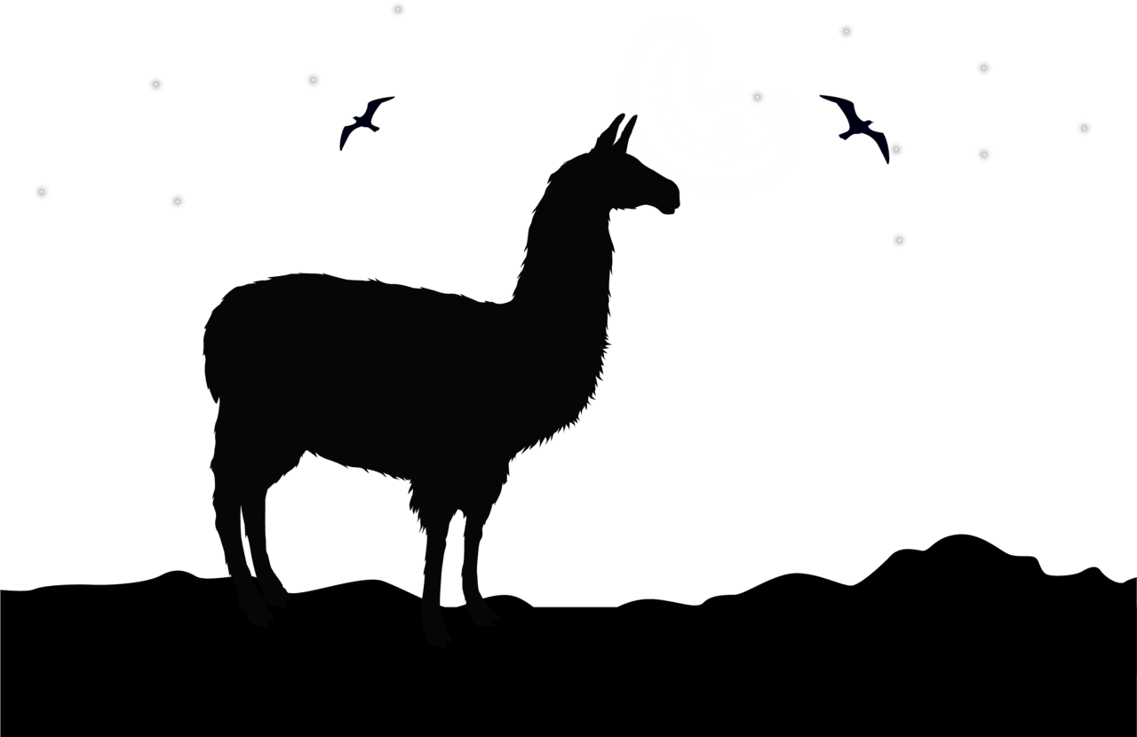 Alpaca llama logo clipart silhouette