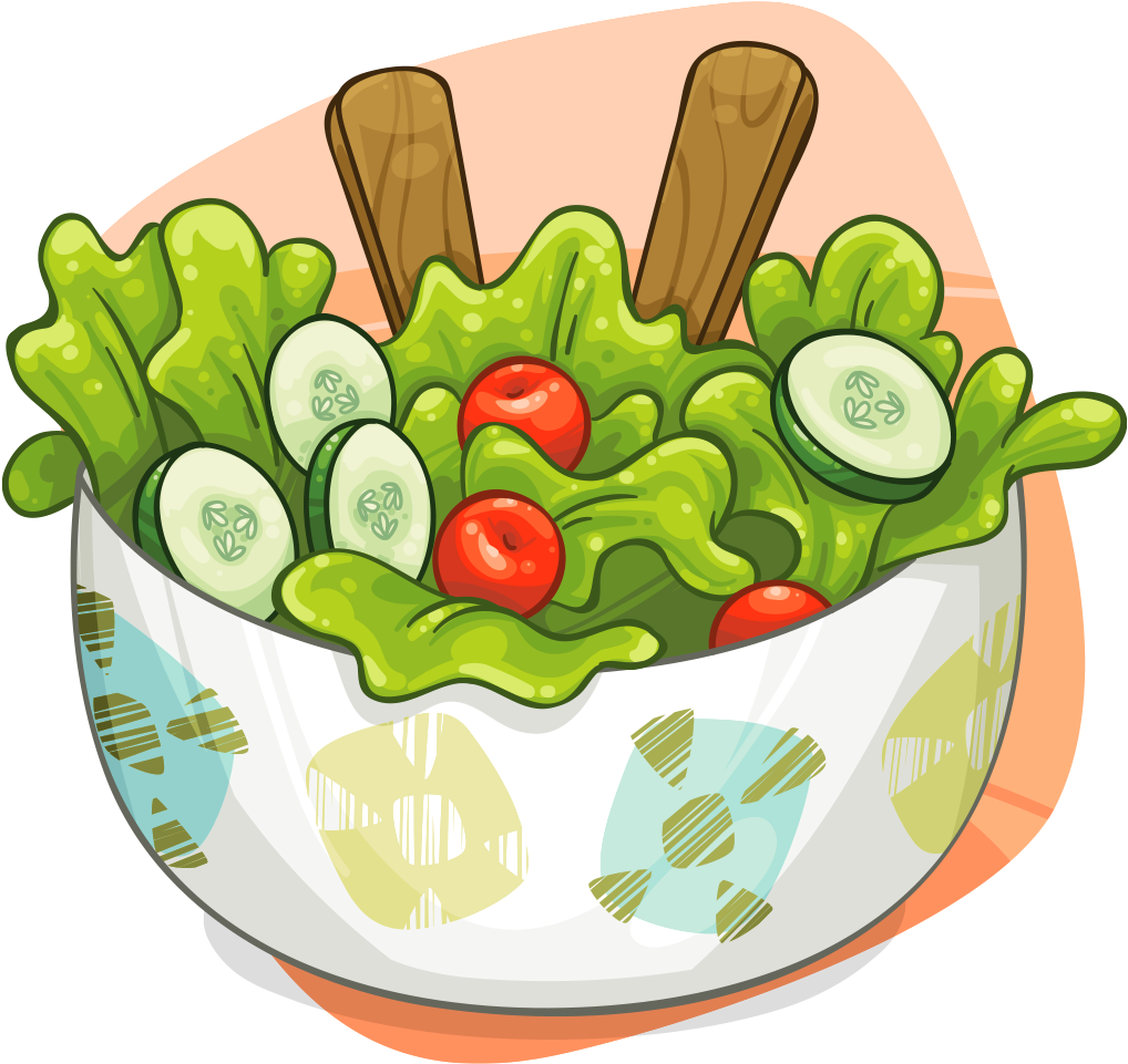 Colorful vegetable salad clipart free