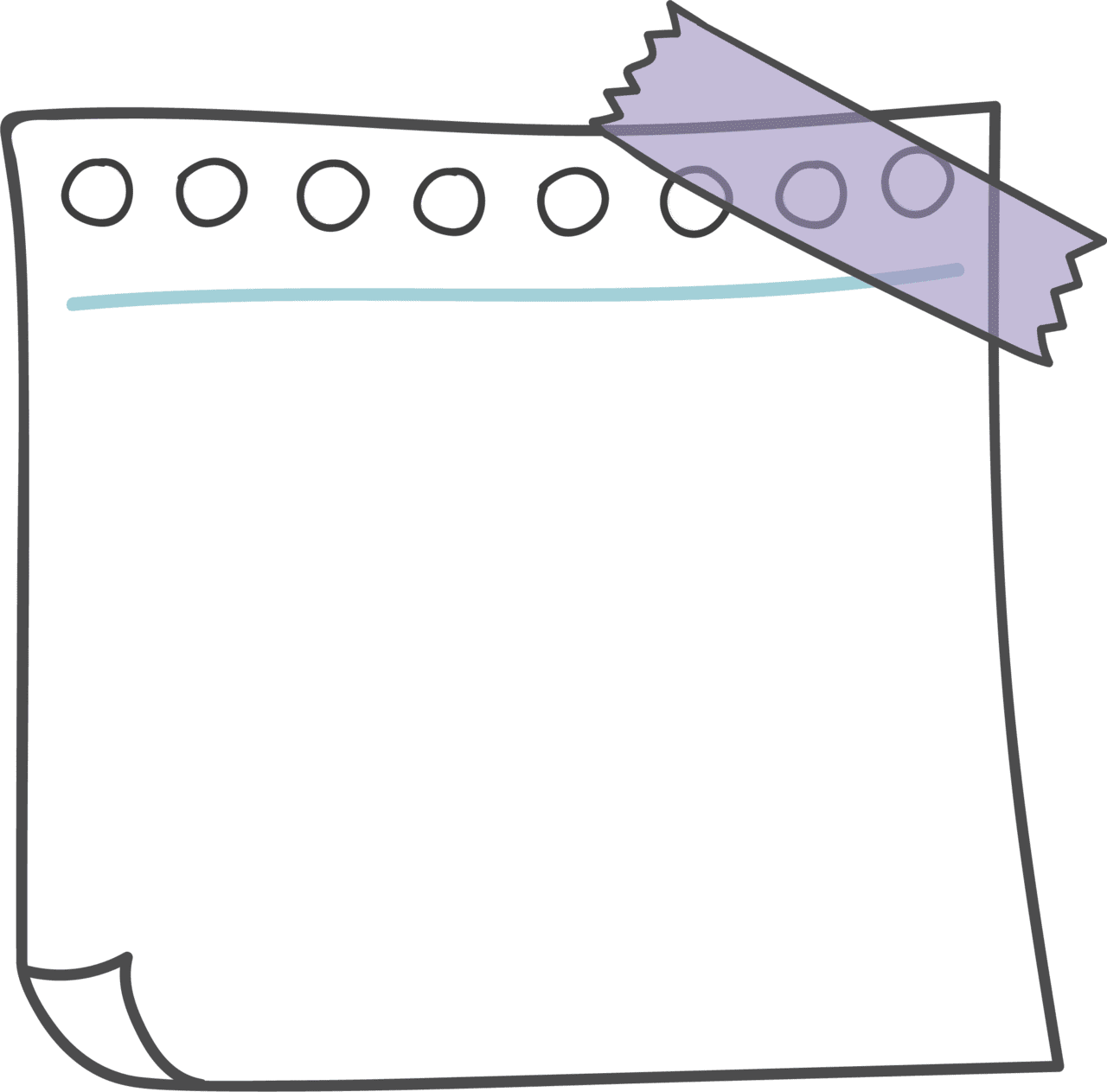 Post it note pin page clipart image