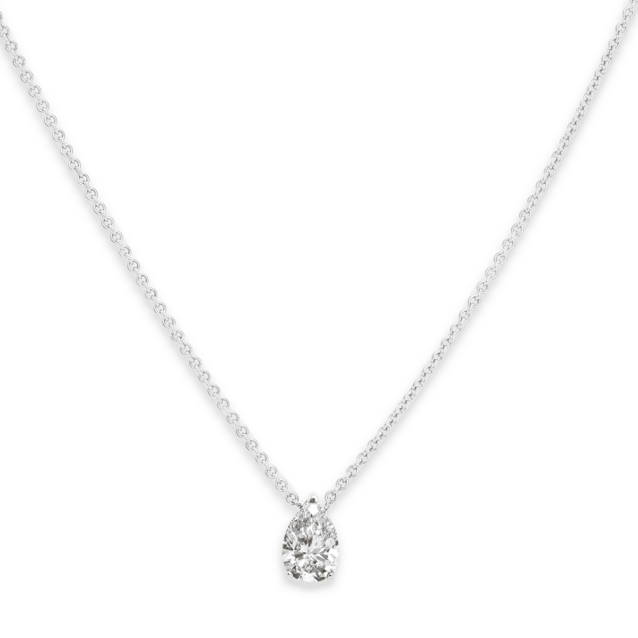 Jewelry le pear necklace diamond solitaire floating pendant clipart photo