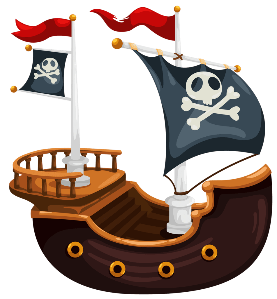 Pirate ship pin page clipart photo