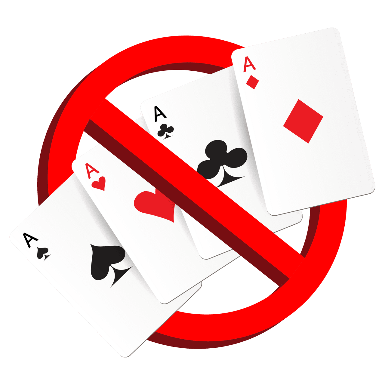 Play gamble suit card prohibition sign clipart picture