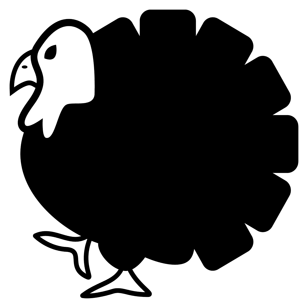 Turkey black and white vector emoji clipart