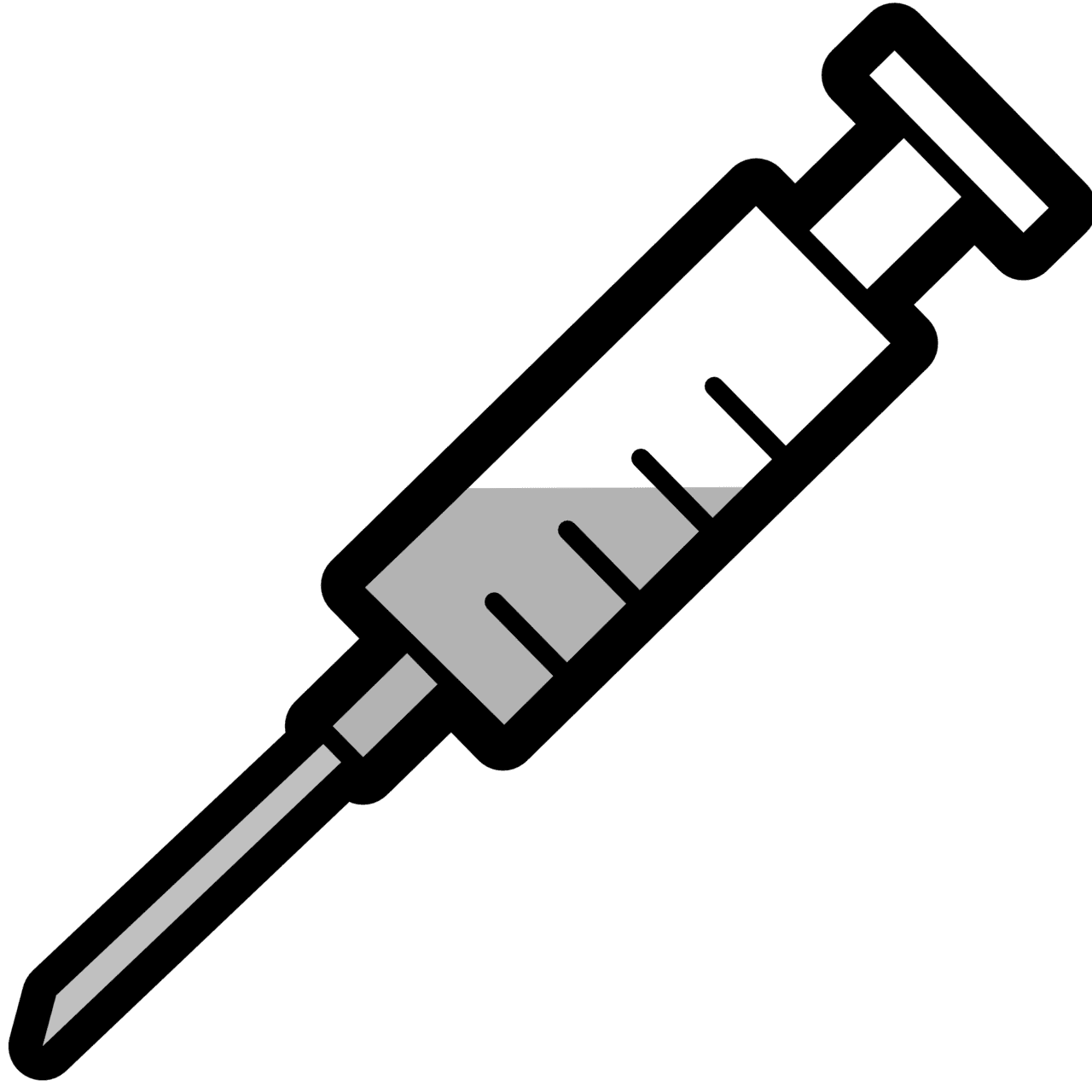 Syringe cartoon black and white clipart vector