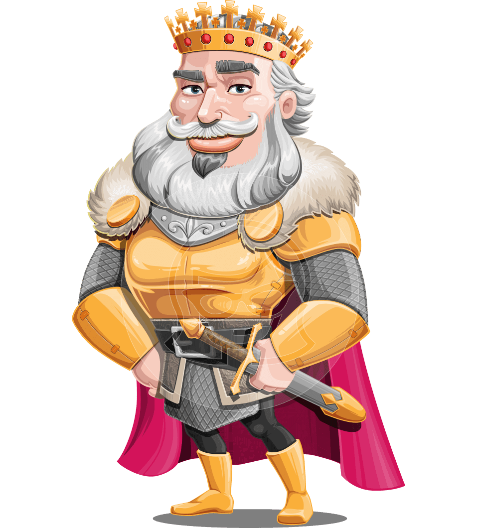 Handsome king cartoon character set clipart background