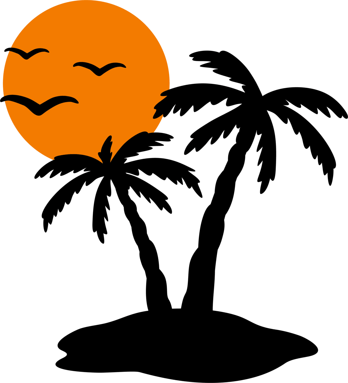 Island silhouette clipart vector