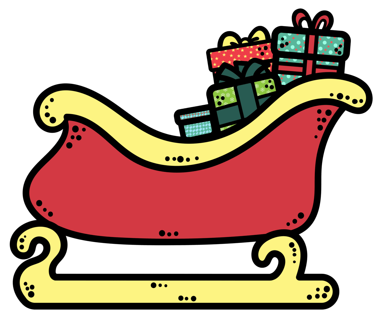 Santa sleigh page clipart photo 2