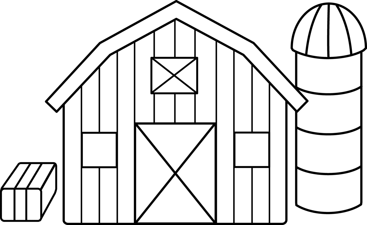 House black and white farm clipart transparent