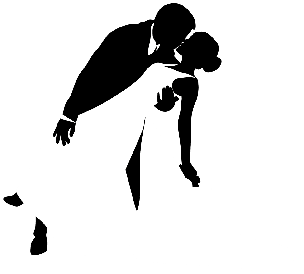 Kiss ing bridal silhouettes clipart best transparent