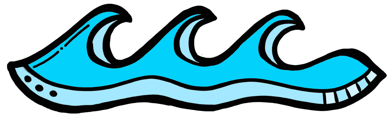 Ocean waves pin page clipart vector 3