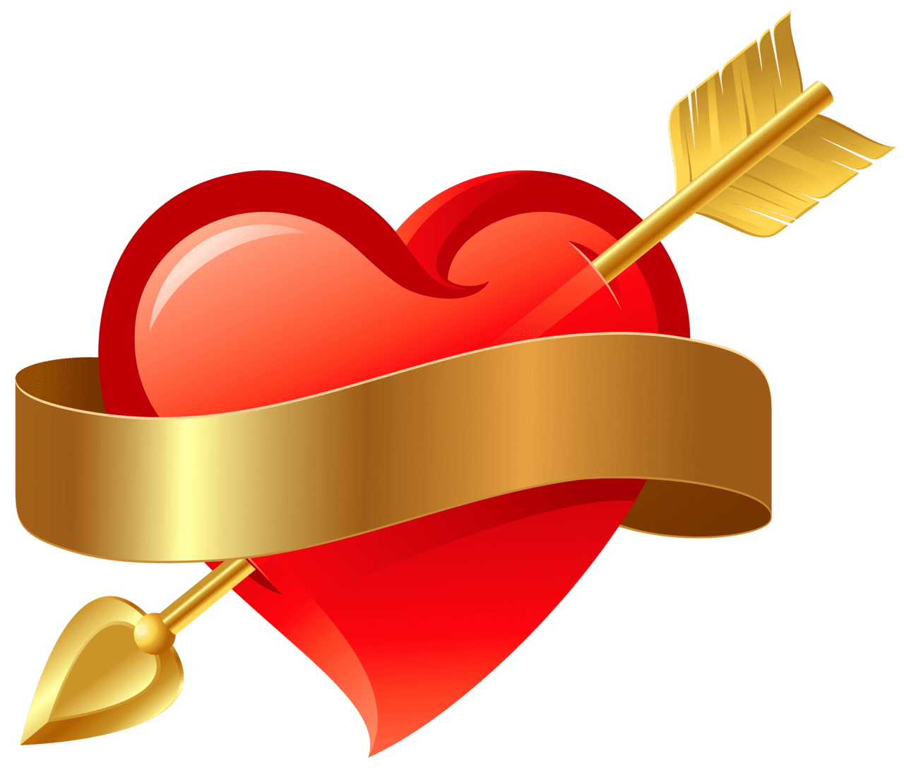 Red heart with arrow clipart vector