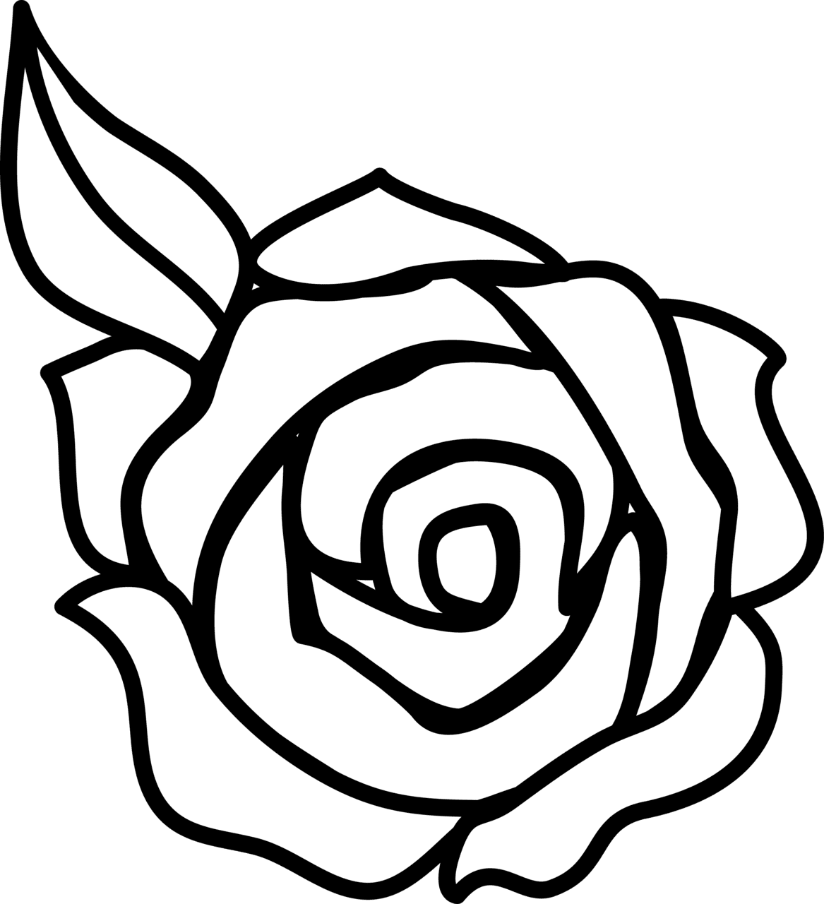 Rose black and white clipart images