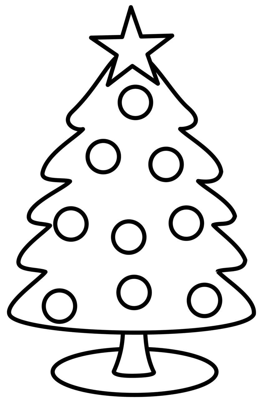 Tree black and white pin page clipart photo 3