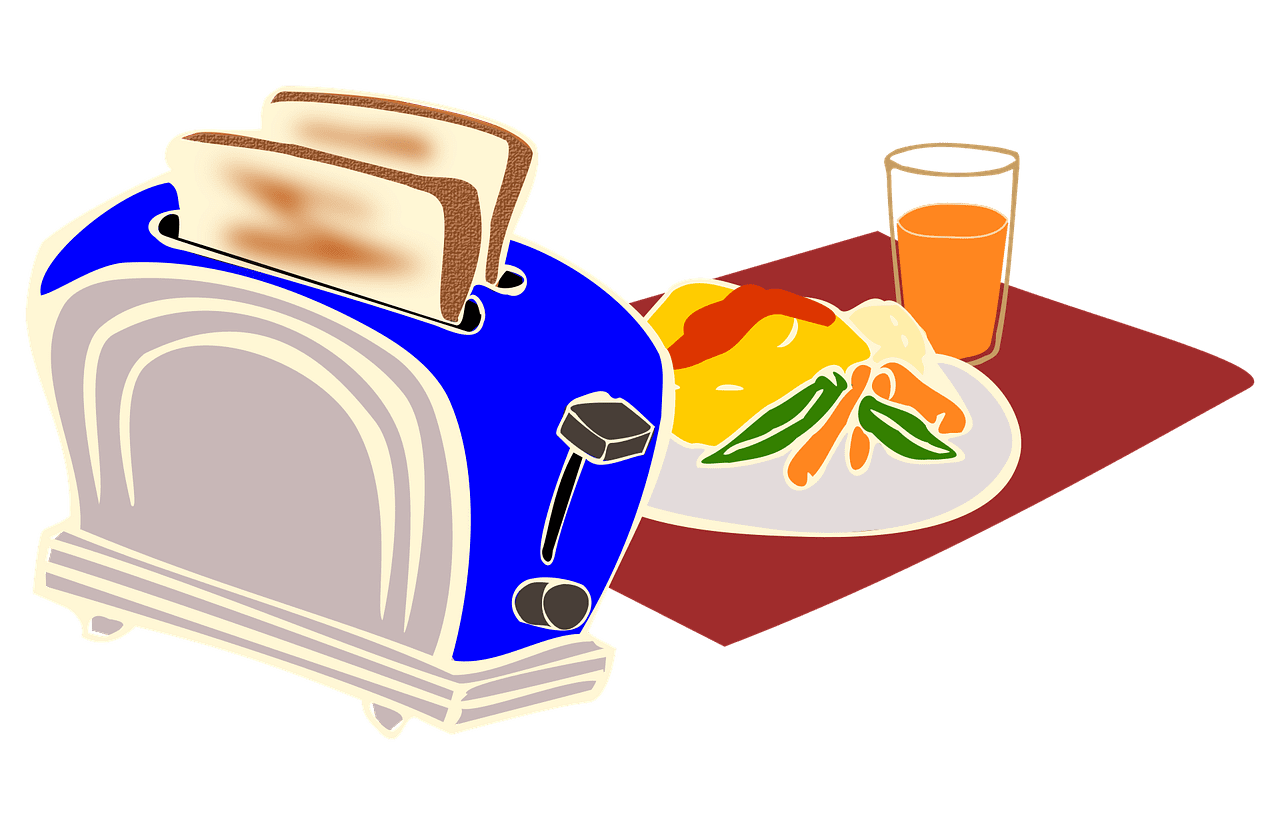 Breakfast toaster bread image clipart