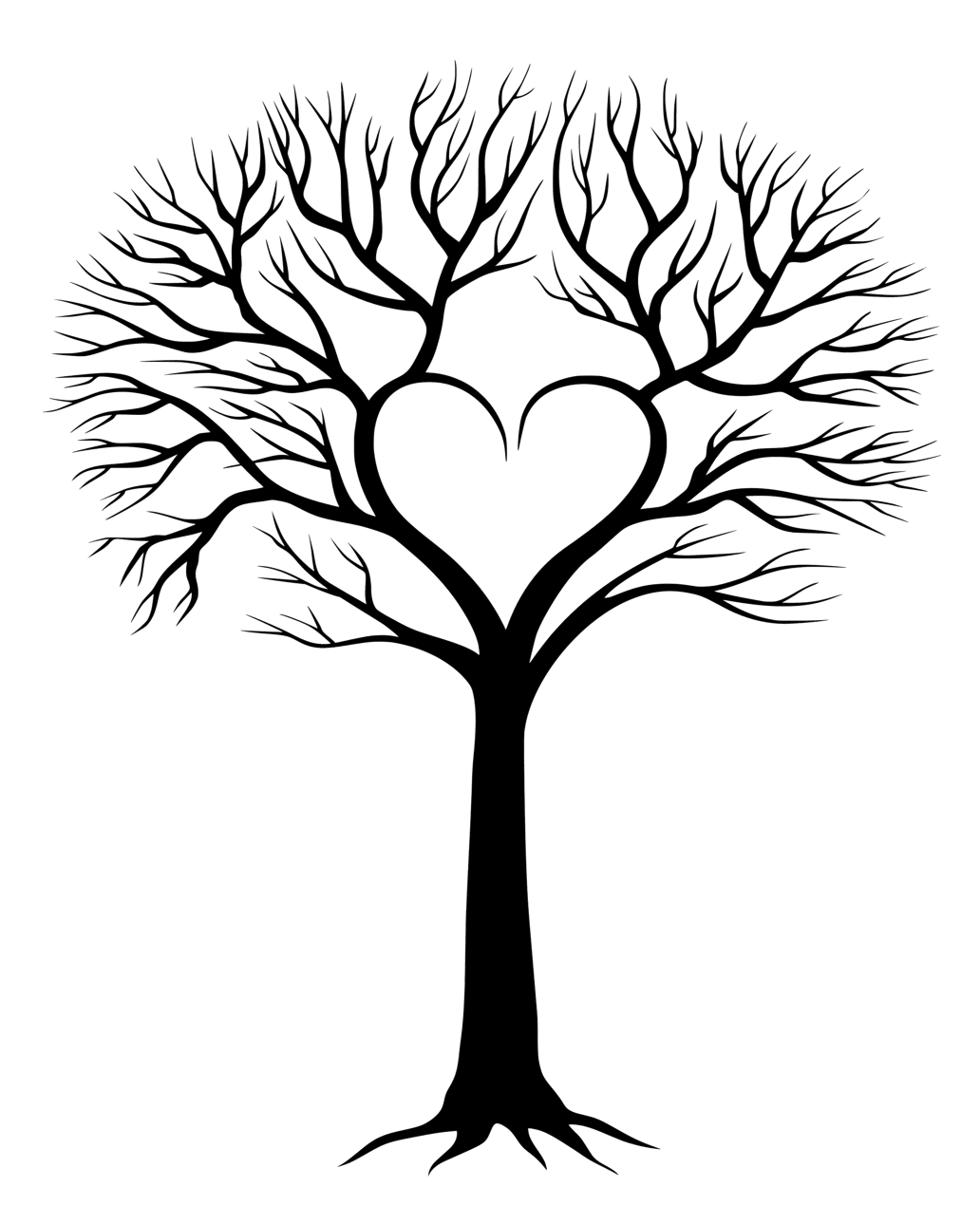 Tree black and white page clipart clip art