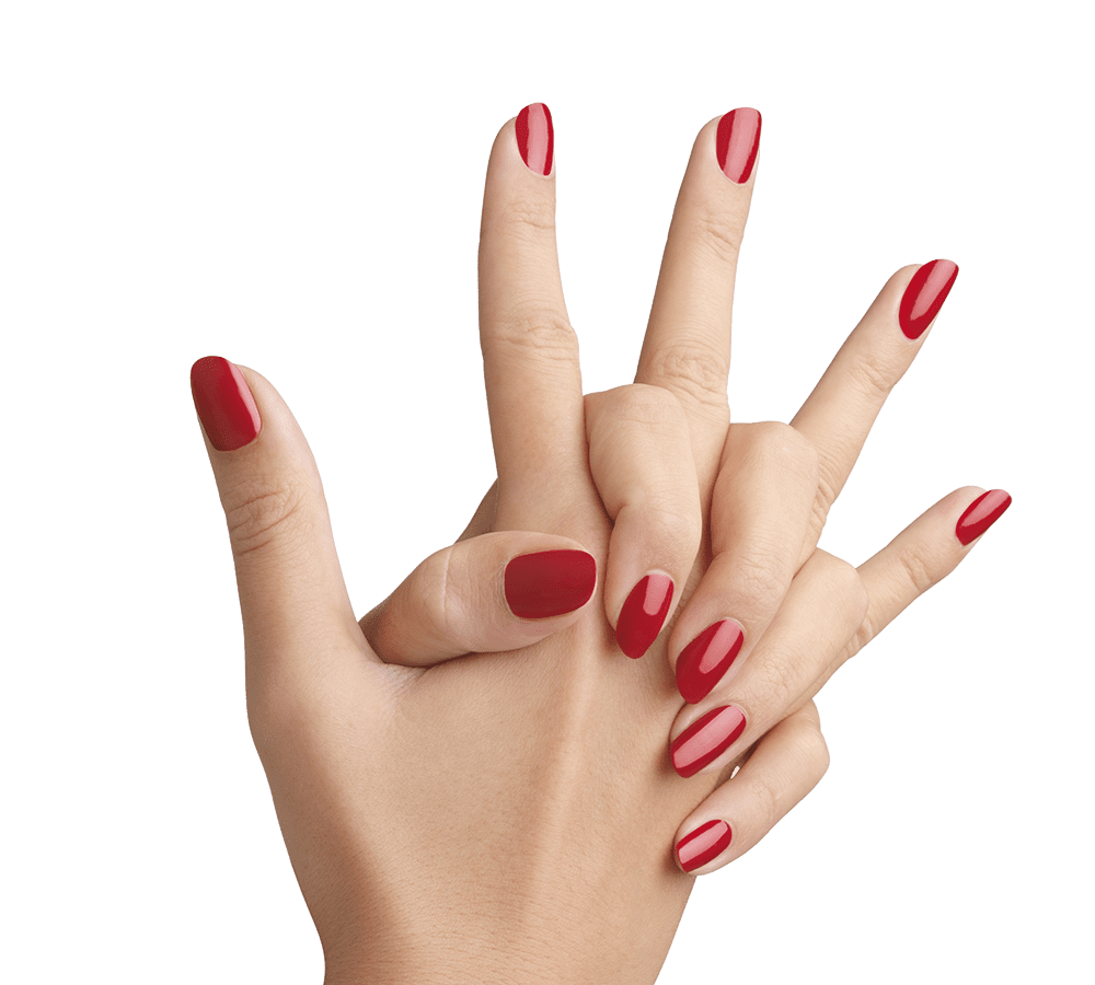 Red nail polish and stylish beauty care clipart all background