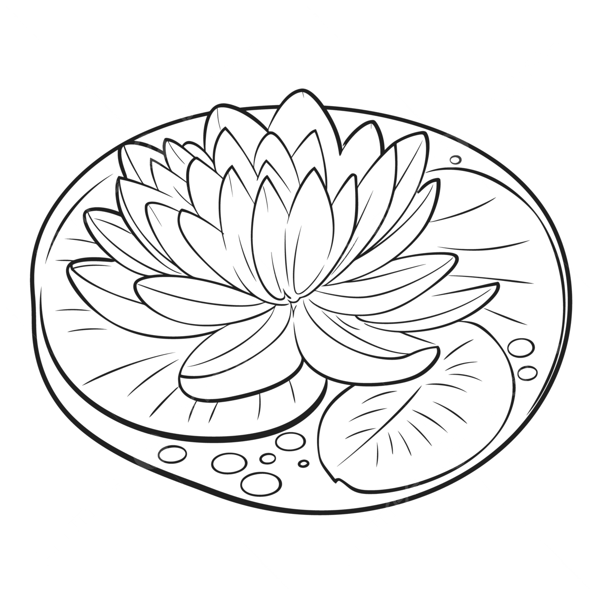 Black and white lily pad clipart background