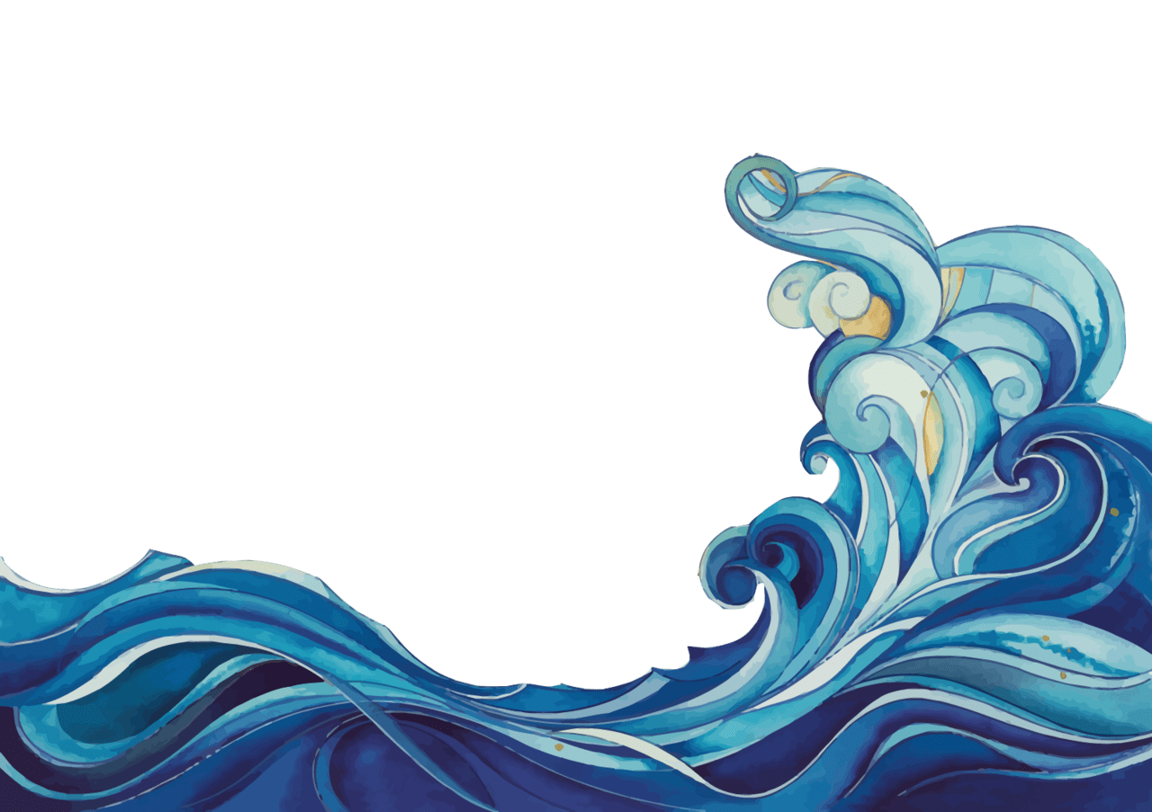 Ocean waves pin page clipart background 2