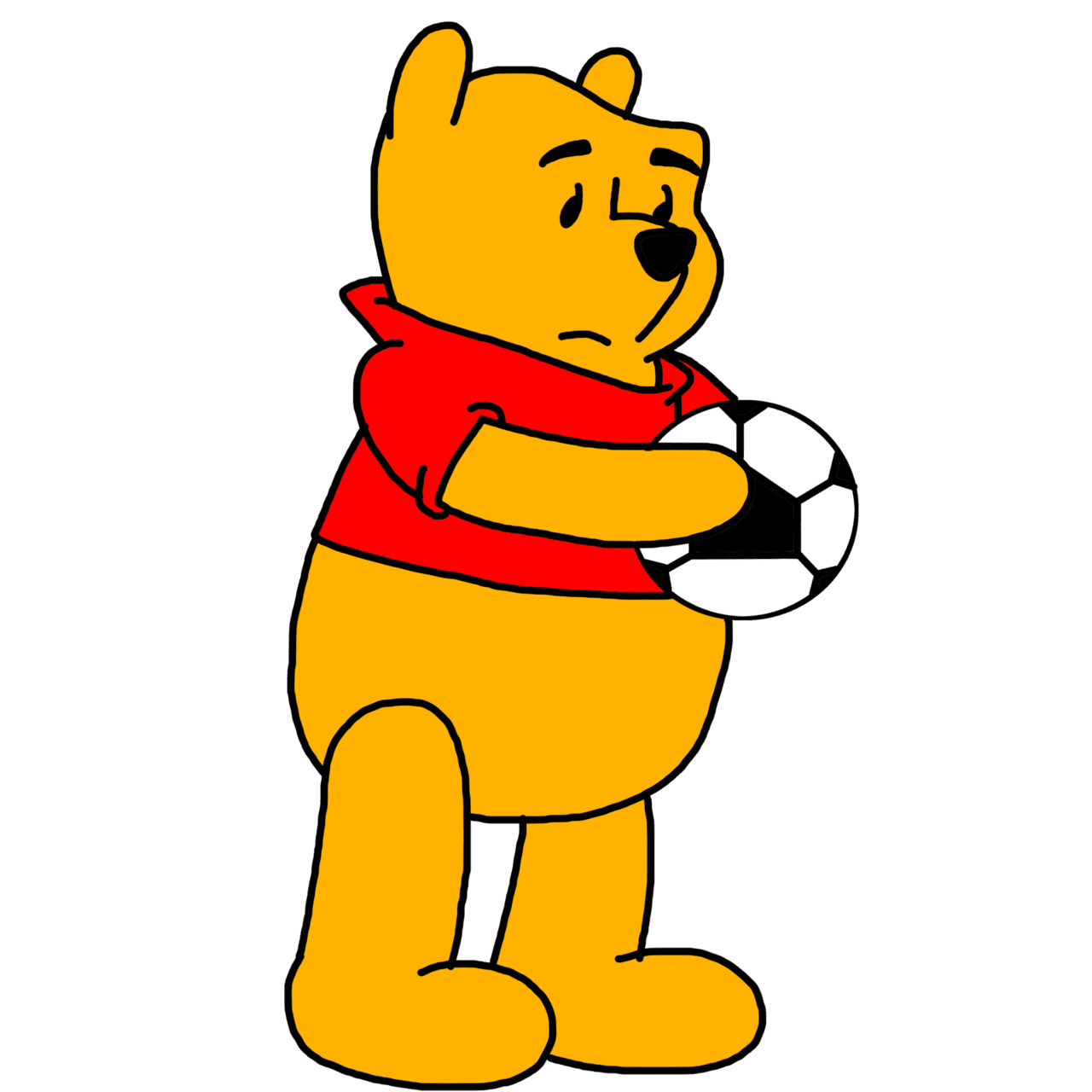 Winnie pooh holding soccer clipart background