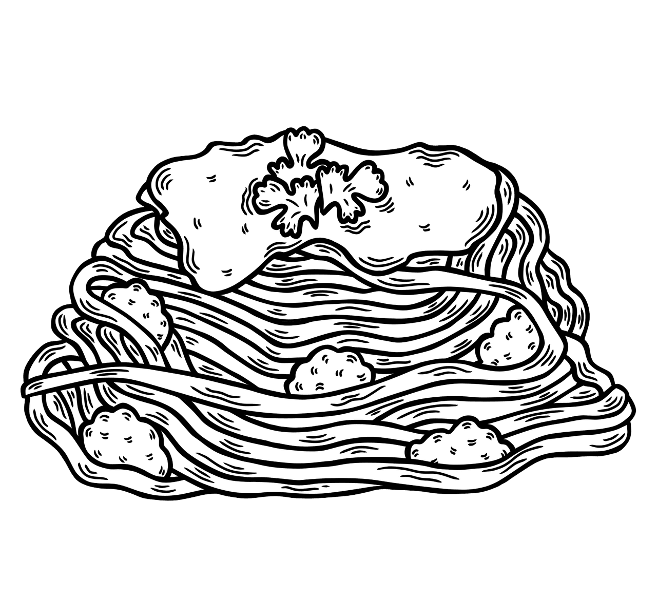 Spaghetti pasta food image clipart 2