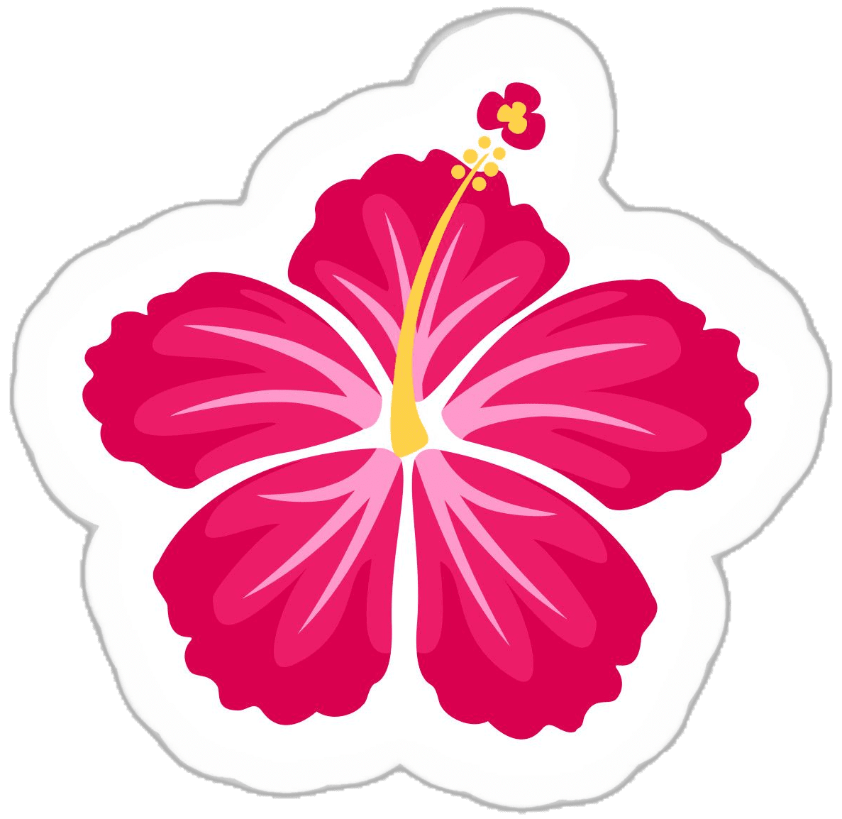 Pink hibiscus flower sticker clipart logo