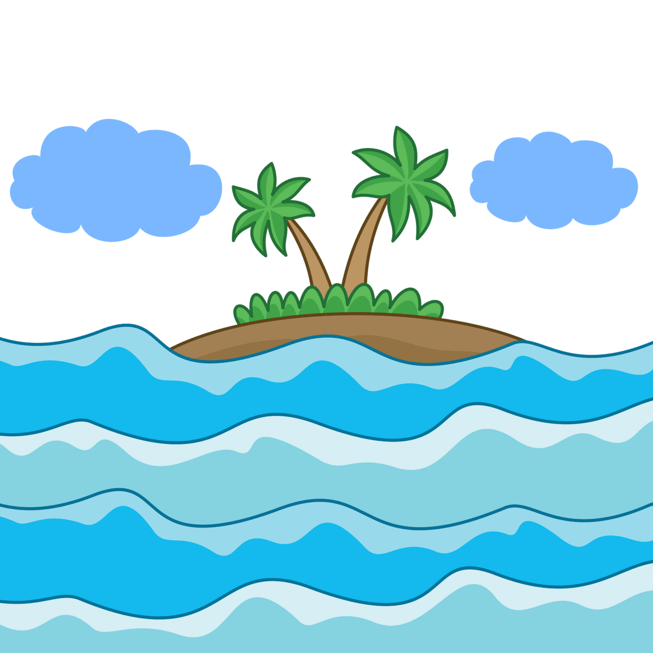 Tropical island vector clipart images 2