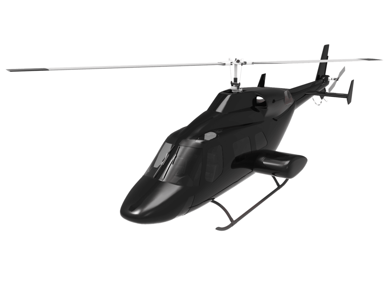 Model of the shiny black helicopter white background clipart image