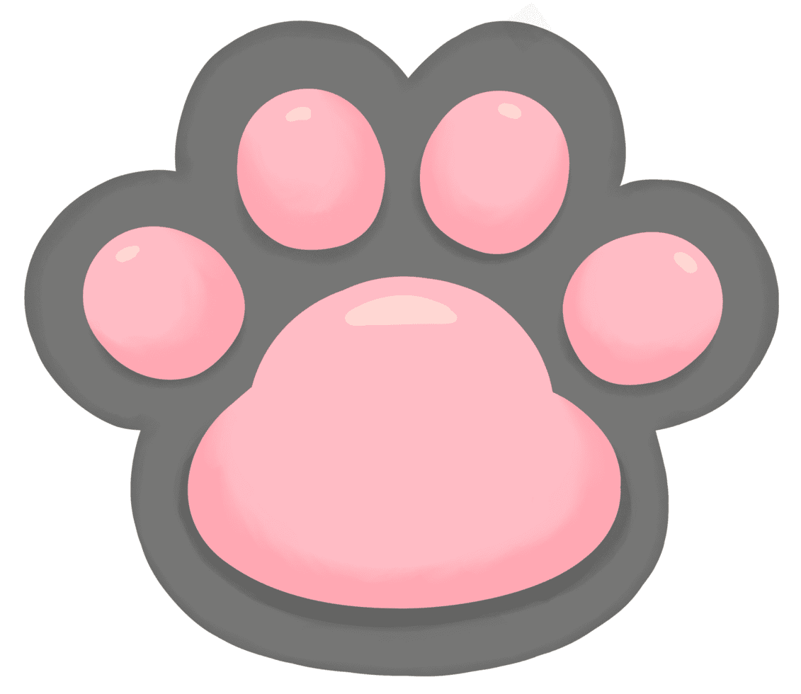 Cute cat paw grey for clipart background