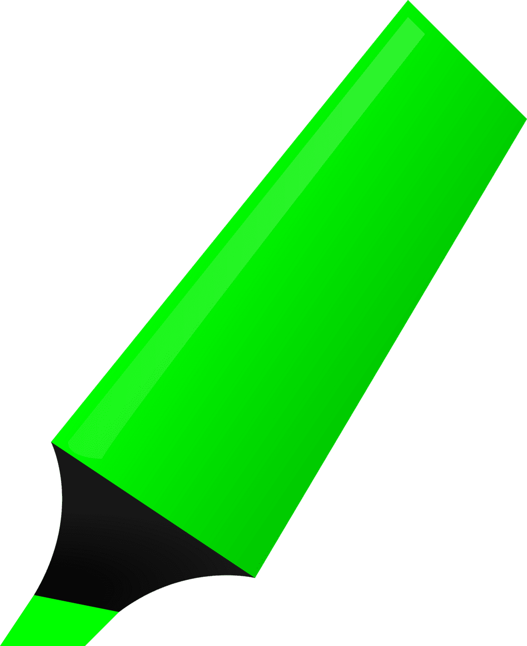 Marker green highlighter clipart vector