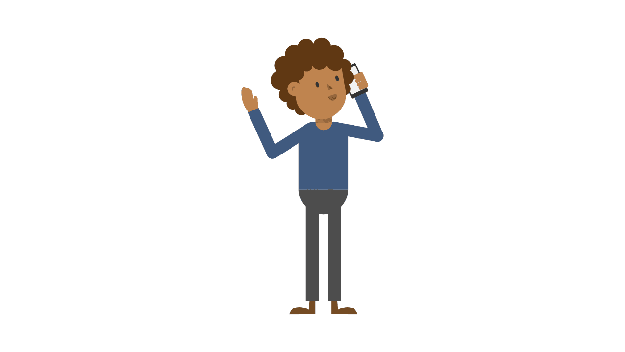 Black man talking the phone cartoon vector clipart