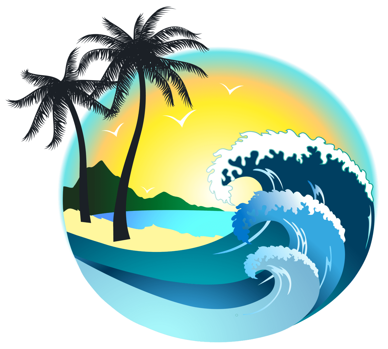 Island summer sea decor clipart image